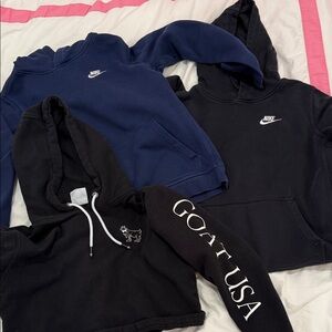 Nike Blue and Black Hoodies